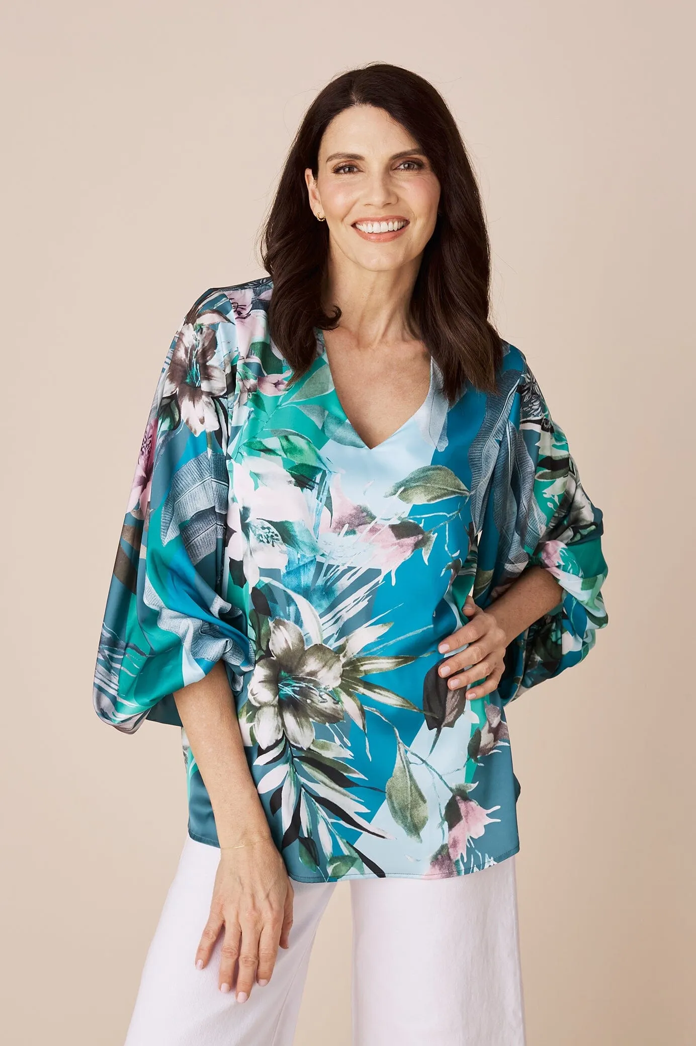 Sovana Long Sleeve Top in Rosalina Print