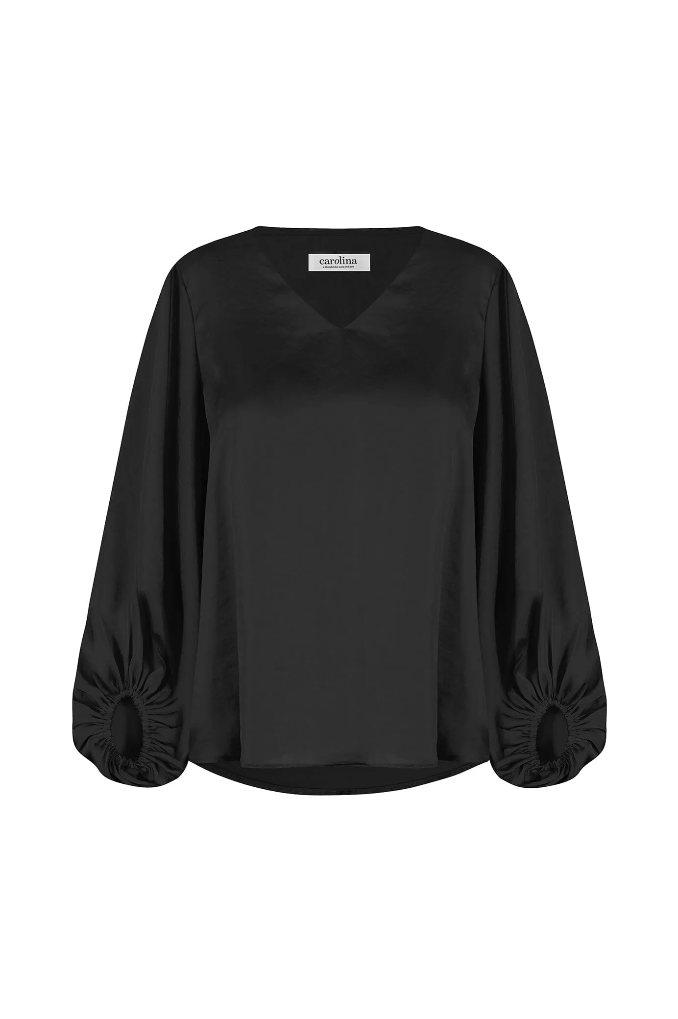 Sovana V-Neck Long Sleeve Top Black