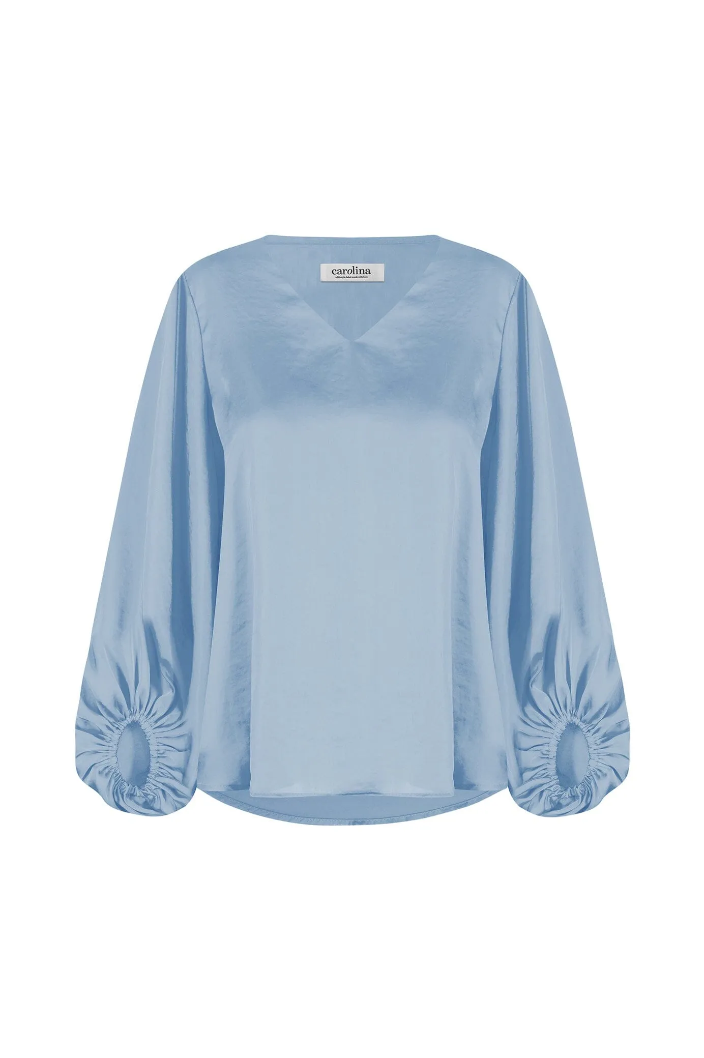 Sovana V-Neck Long Sleeve Top Blue Grey