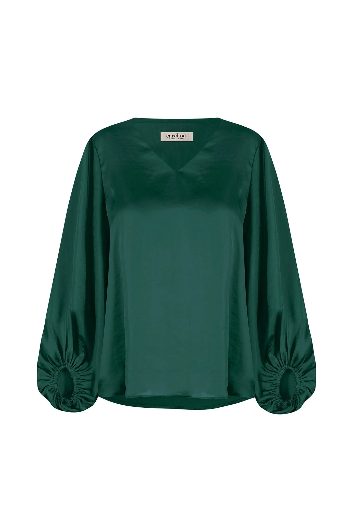 Sovana V-Neck Long Sleeve Top Forest Green