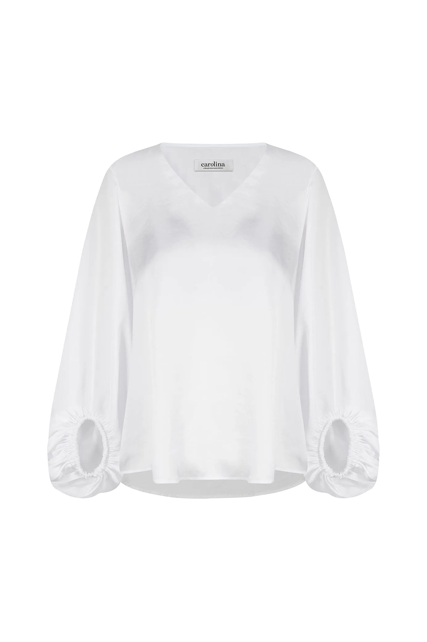 Sovana V-neck Long Sleeve Top White