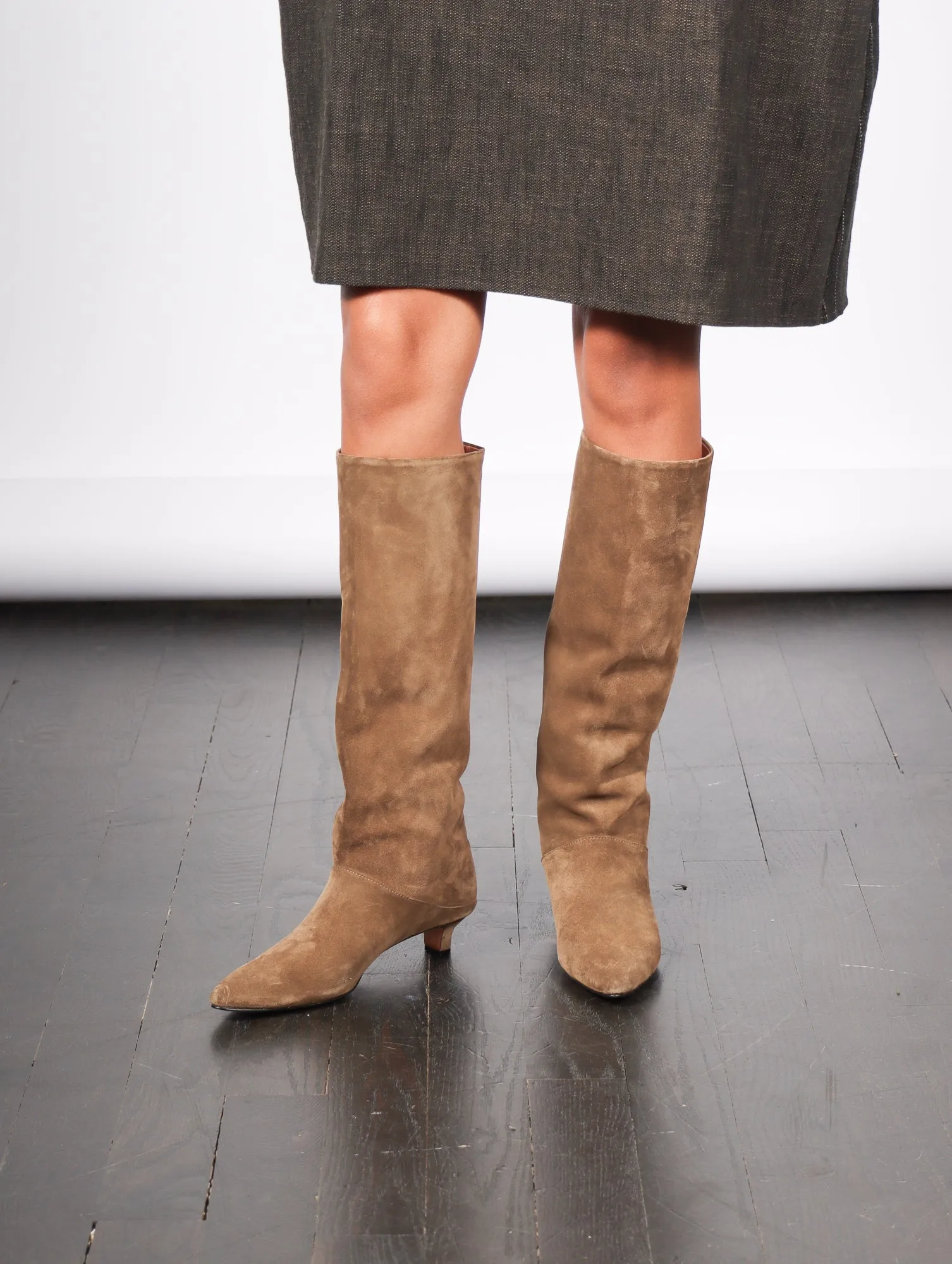 Suede Clemmie Boot in Light Brown by Rachel Comey