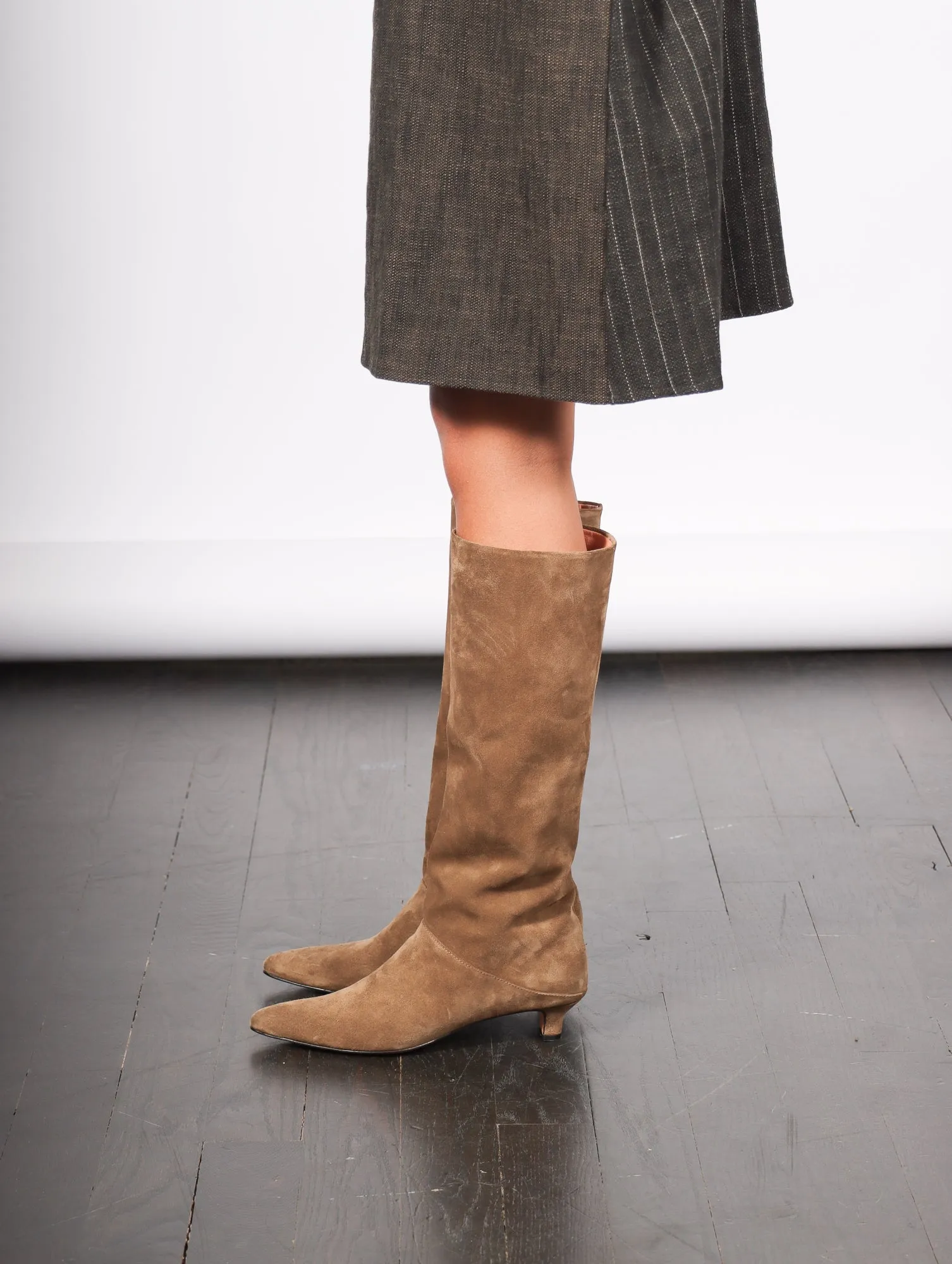 Suede Clemmie Boot in Light Brown by Rachel Comey