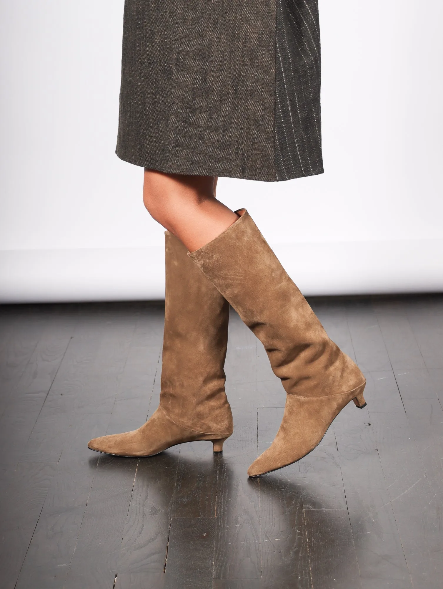 Suede Clemmie Boot in Light Brown by Rachel Comey