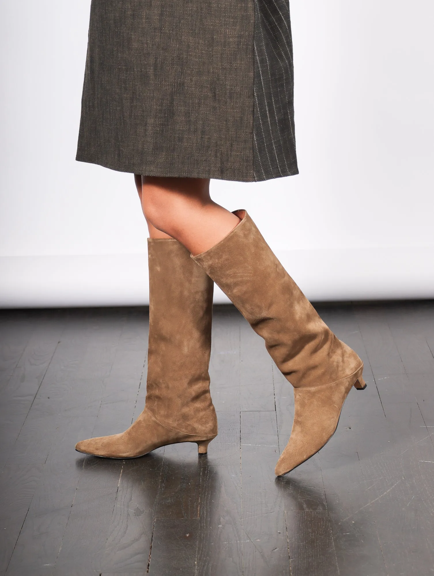 Suede Clemmie Boot in Light Brown by Rachel Comey