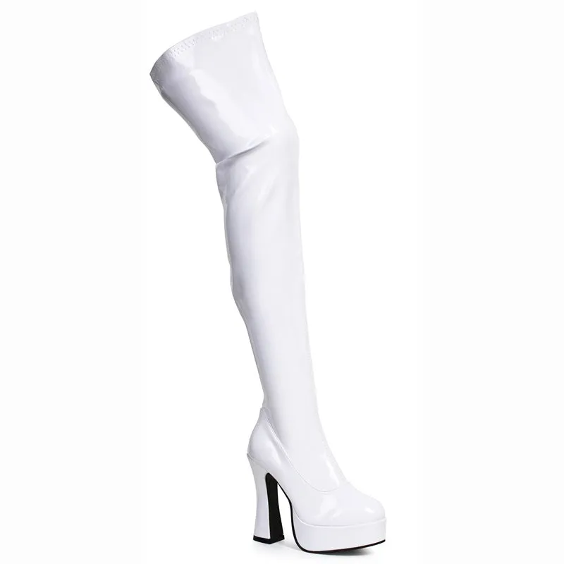 Thrill Thigh High Boots w/ 5" Chunky Heel