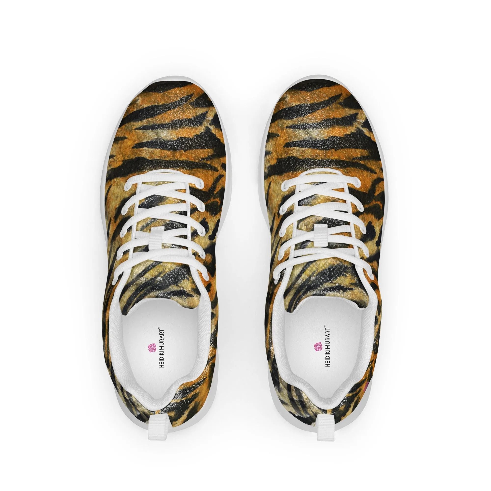 Tiger Striped Print Men's Kicks, Tiger Striped Animal Print Modern Breathable Lightweight Men’s Athletic Shoes (US Size: 5-13)