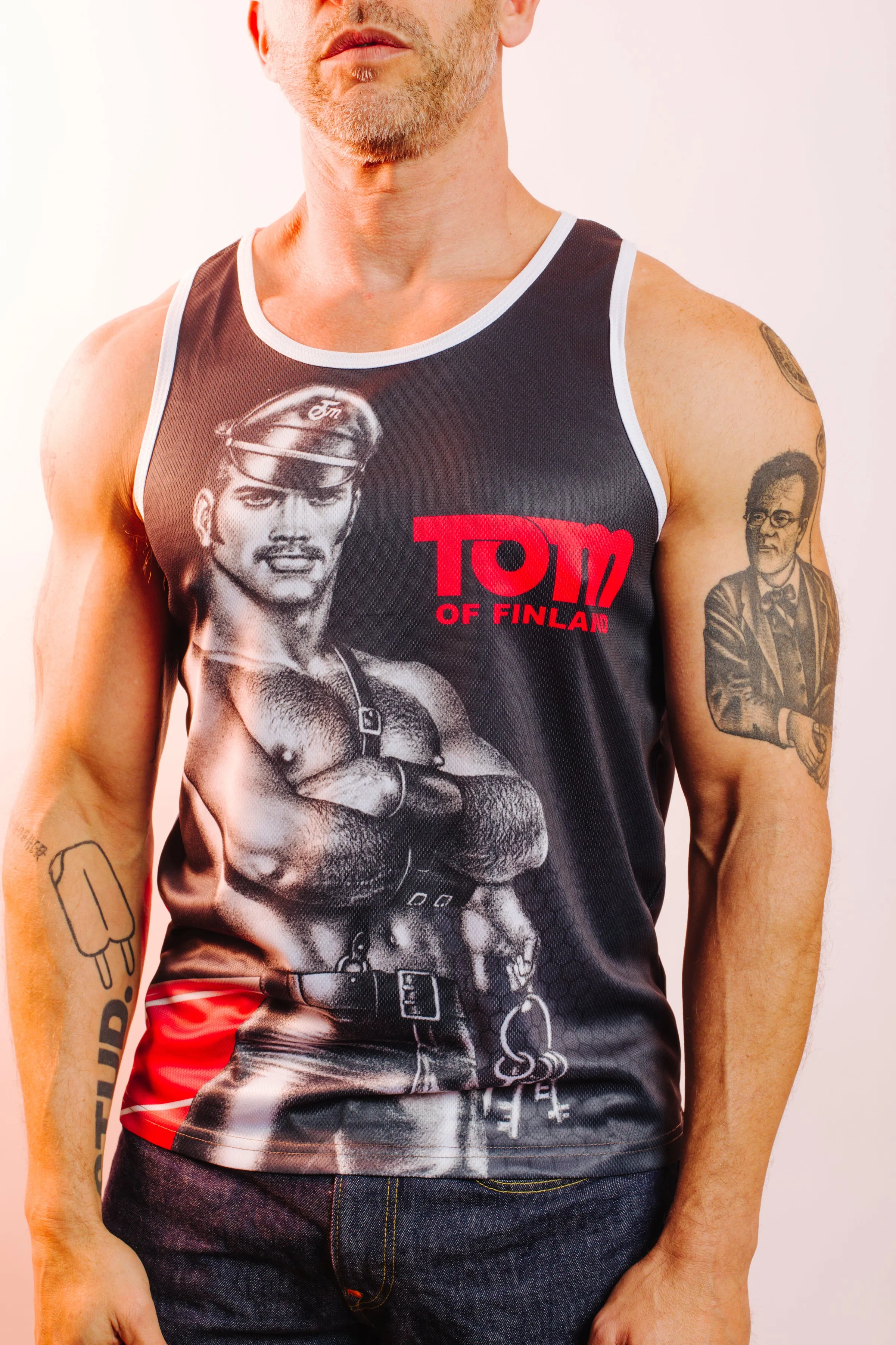 Tom of Finland Leather Stud Tank Top