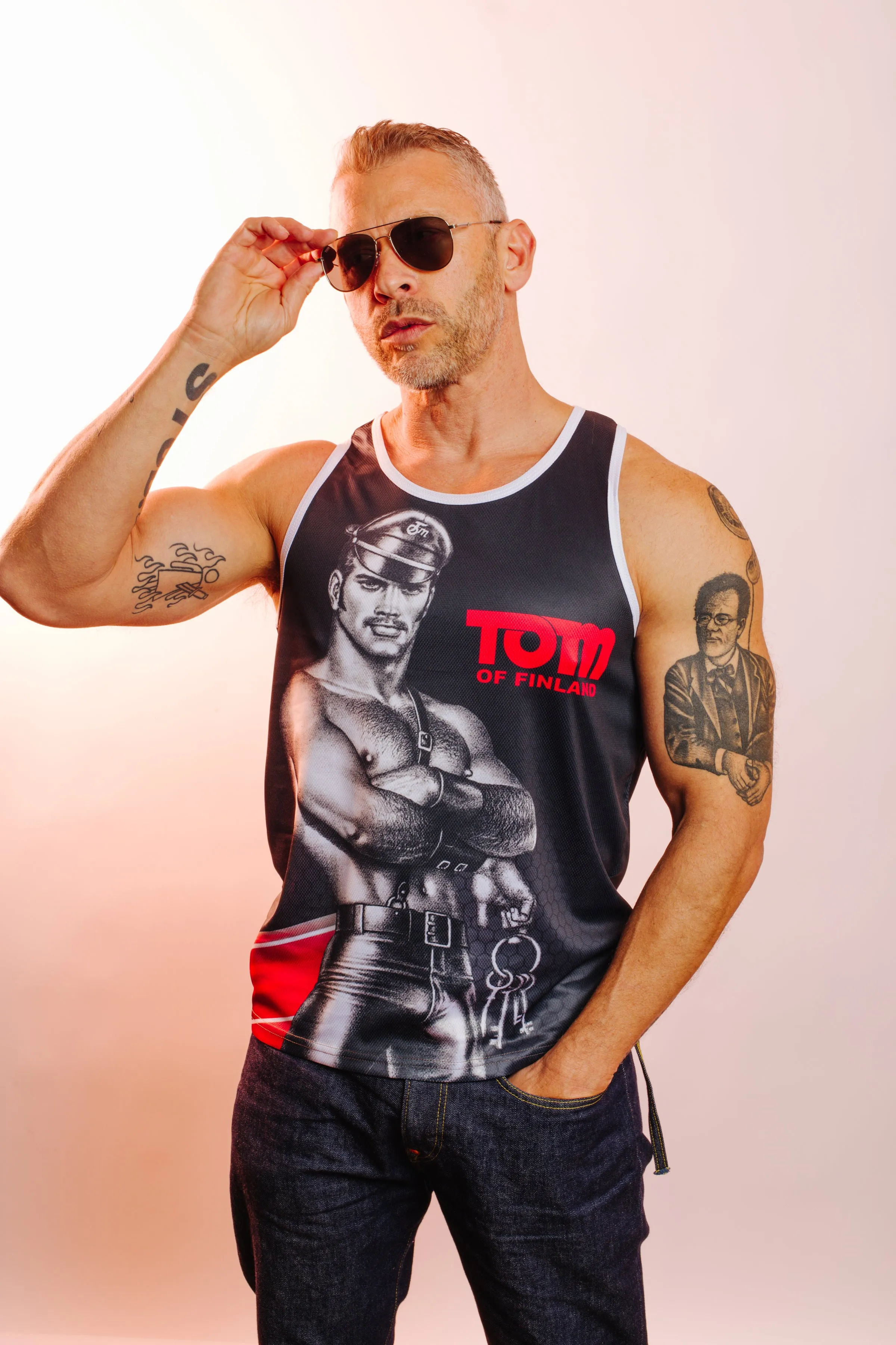 Tom of Finland Leather Stud Tank Top