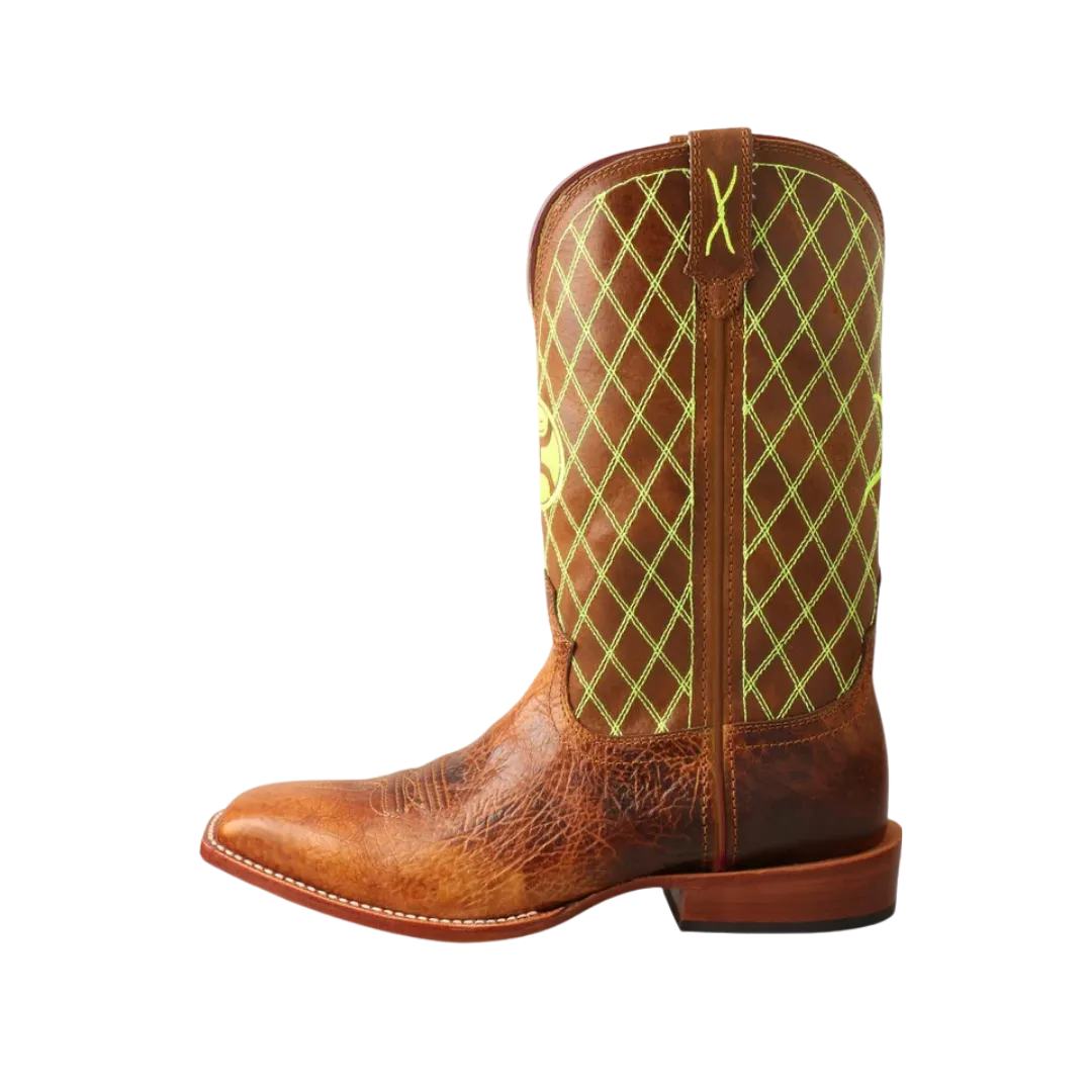 Twisted X Men's 12 Hooey Brown Peanut & Neon Green Boots