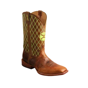 Twisted X Men's 12 Hooey Brown Peanut & Neon Green Boots