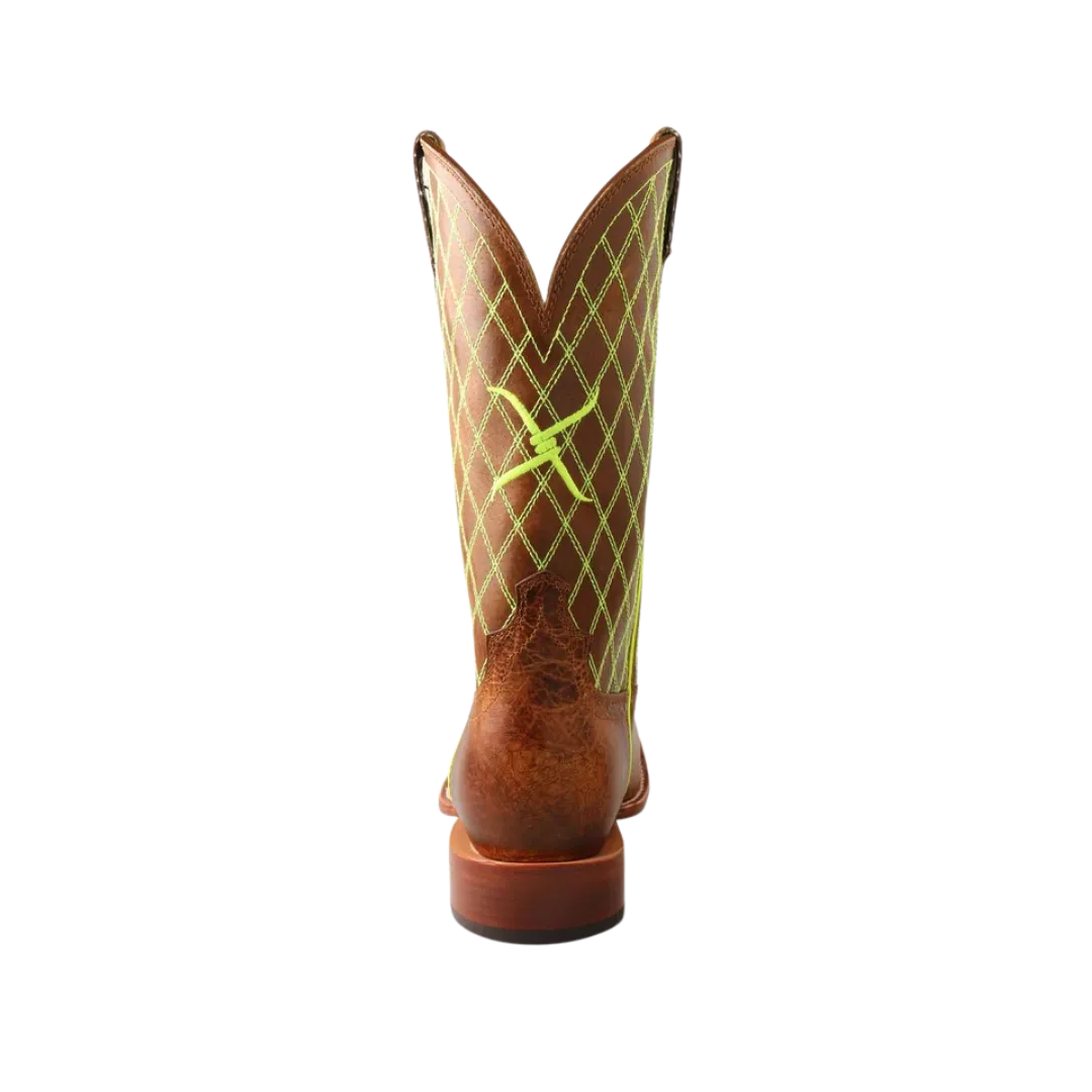 Twisted X Men's 12 Hooey Brown Peanut & Neon Green Boots