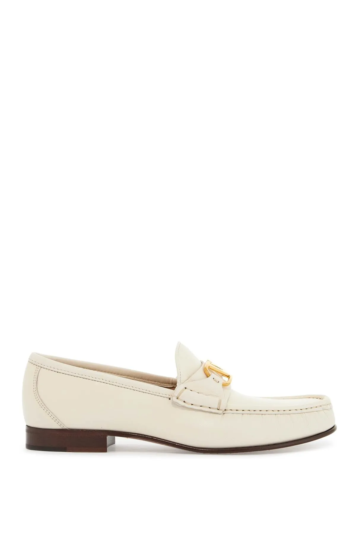 V-Logo Leather Loafers