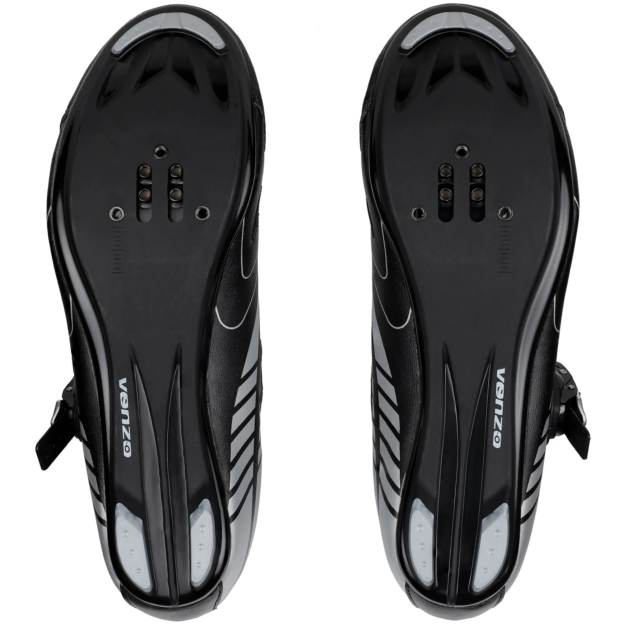 Venzo RX Road Bike Compatible with  SPD SL Look Cycling Shoes and Look Delta Indoor Cleats Black Size 45