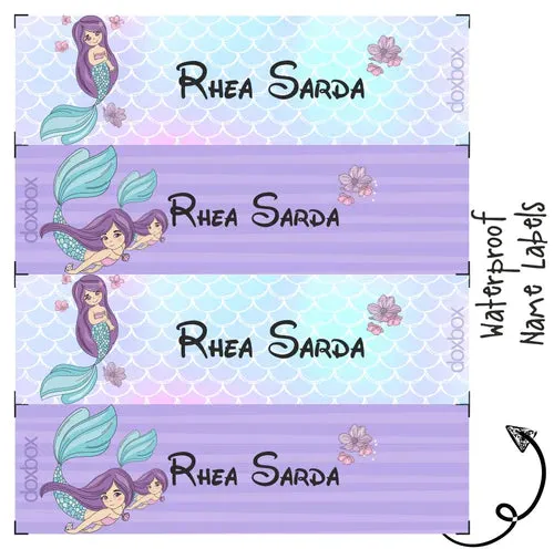 Waterproof Labels - MERMAID -  Pack of 88 labels - PREPAID ONLY