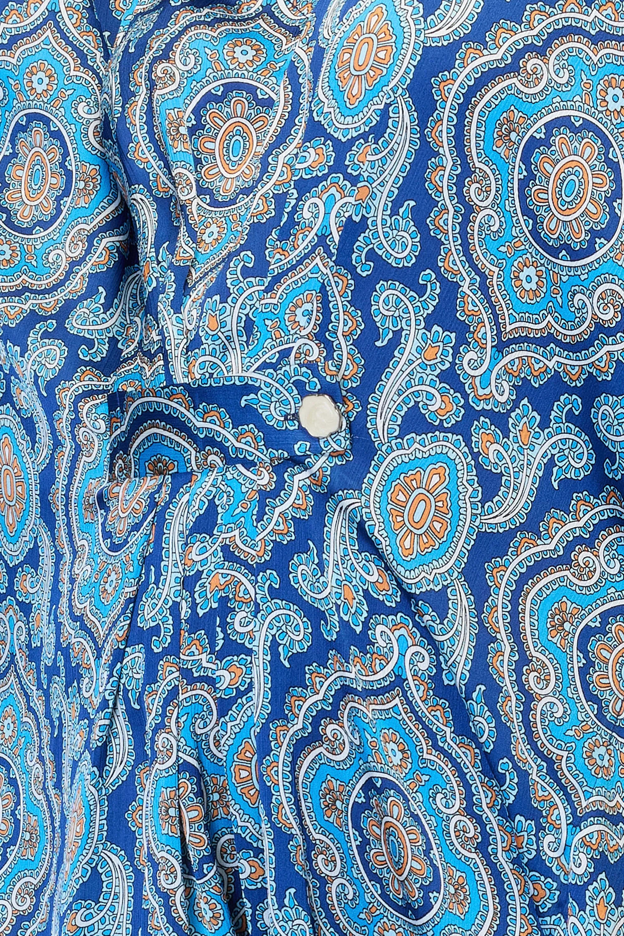 Women's Blue Paisley Print Kaftan Dress