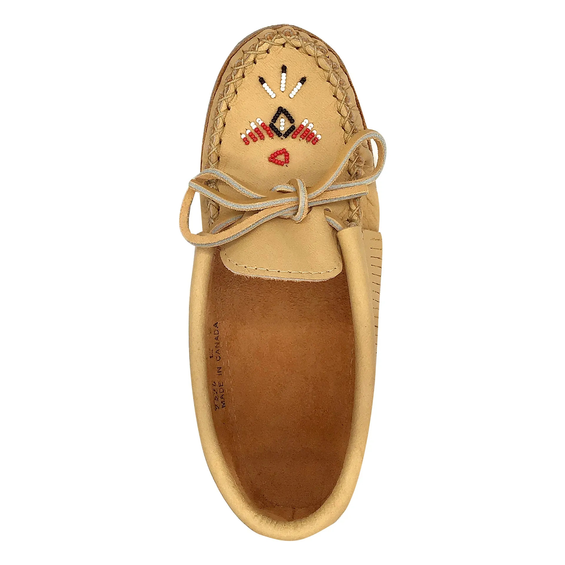 Women's Earthing Moccasins Moosehide Beaded and Fringed BB7574L