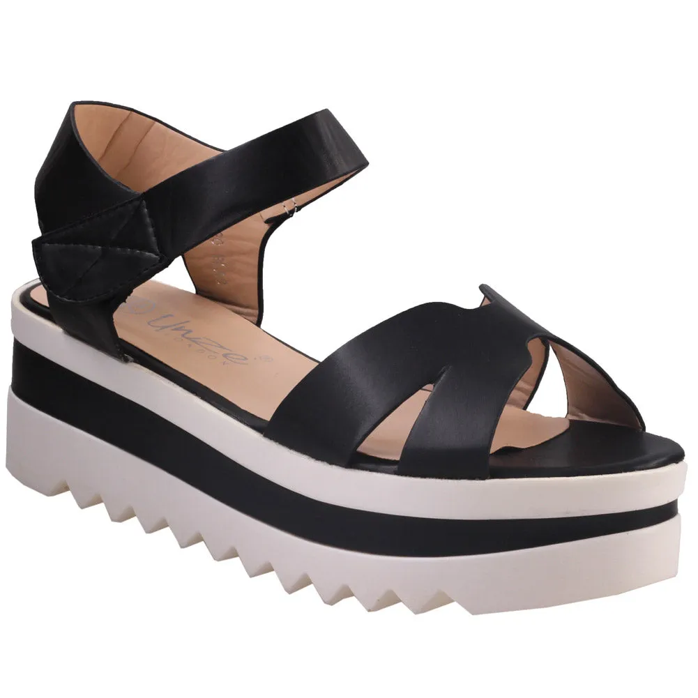 Womens ‘Elina’ Shiny Platform Sandals