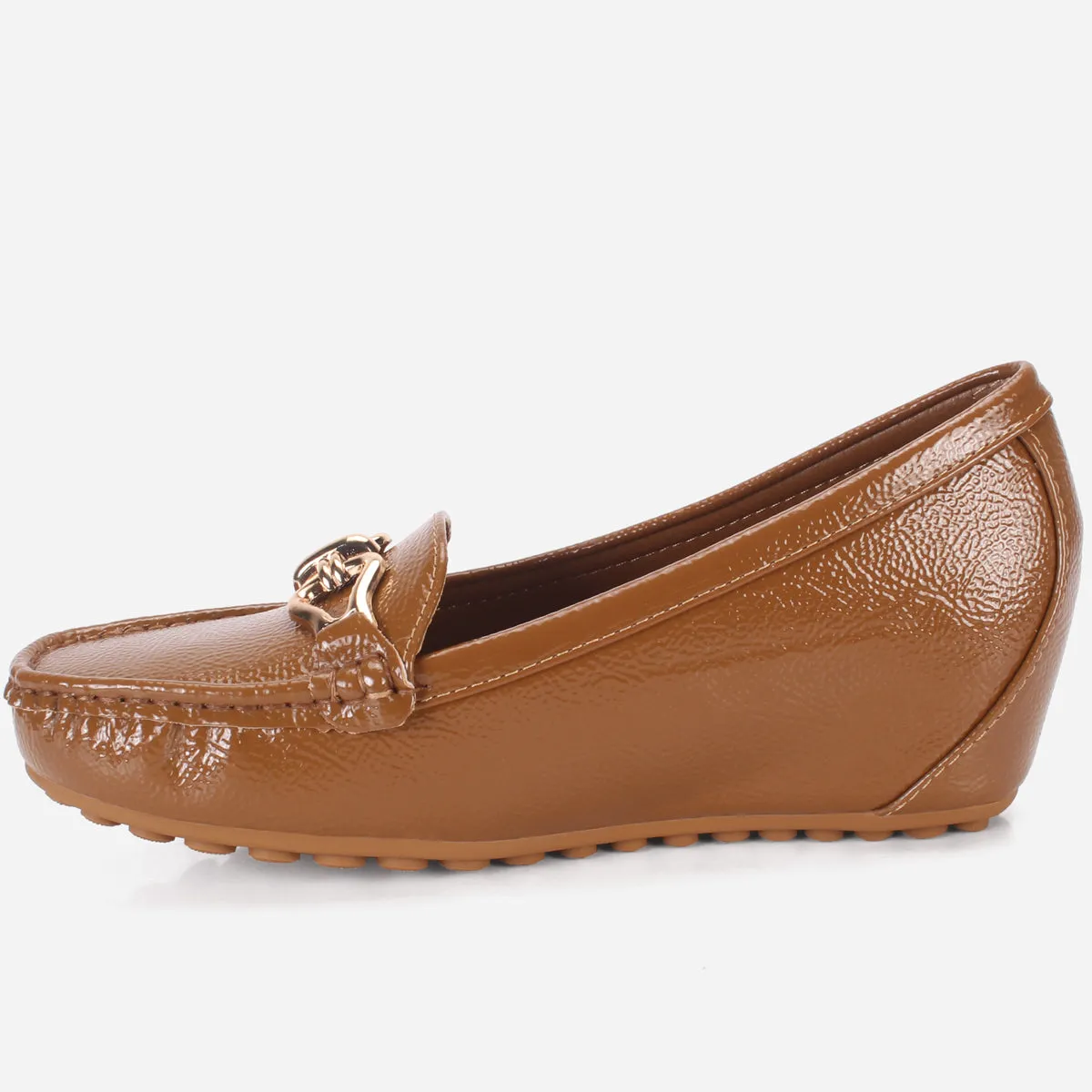 Womens "ALORA" High Wedge Comfy Moccasins