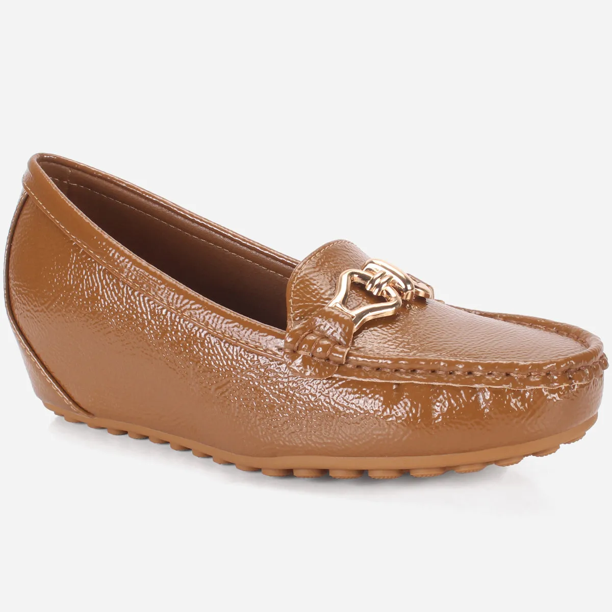 Womens "ALORA" High Wedge Comfy Moccasins