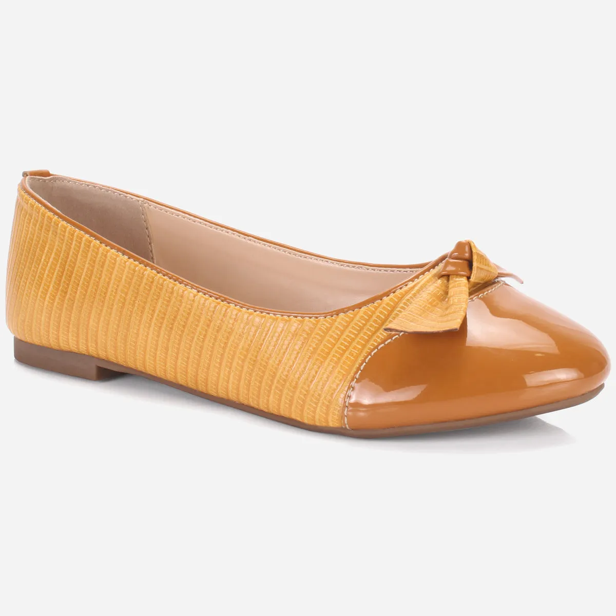 Womens "TIXIN" Flat Slide In Bow Detailing Pumps